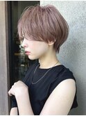 ショート/ハンサムショート/ブリーチ/ピンクベージュ