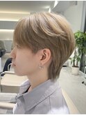 黒染め履歴有からのワンブリーチでミルクティーベージュ