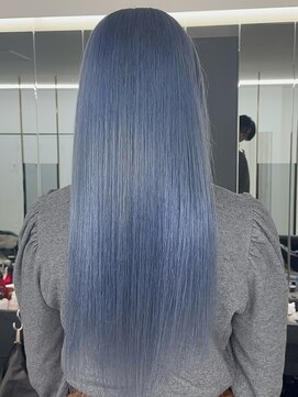 エトワール(ETOILE) 神戸三ノ宮くすみブルーロングハイトーンブリーチケアブリーチ
