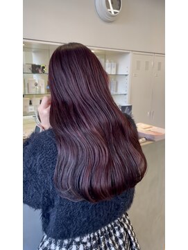 アム(amu) ブリーチなしダブルカラー/ワインレッド/赤髪/ピンクカラー
