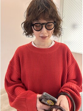 ヌールス(nullus non) 【くせ毛風ミックスパーマボブ】ボブパーマ/くせ毛風パーマ/湘南