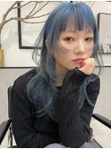 レイヤーカット/ウルフ/青/顔まわりカット（Insta→@ciate_mst）