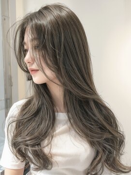 ウル 岡山駅店(ULu.) レイヤーカットアッシュグレージュハイライト岡山20代30代