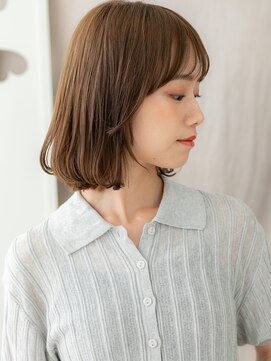 カバーヘア ブリス 川口(COVER HAIR bliss) □ナチュラルブラウンくせ毛風小顔抜け感ボブ416-2川口20代30代