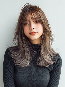 ダル 渋谷/表参道(DAL.) 顔周りカットハッシュカットダークブラウンワンホンレイヤー韓国