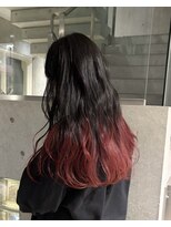 ヲタク(wotaku.) グラデーションカラー裾カラーデザインカラーエンドカラーレッド