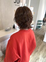 ジュエ ヘアー デザイン(Jue hair design)&nbsp;ココアブラウンのくびれショートウルフ×ニュアンスパーマ