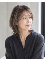 ハーツ 青山表参道店(Heart's)&nbsp;白髪ぼかし脱白髪染め似合わせショートボブ40代50代60代