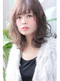 【アレンジ自在のゆるふわボブ♪オフィス春色アッシュベージュ】