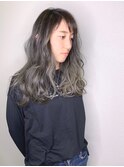 シルバーグレーハイライト×波ウェーブ【Ellen新宿】