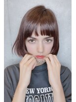 クーエフー(coo et fuu)&nbsp;ココアブラウンのシンプルボブ♪前髪はキュートに短め♪藤沢2