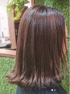 ノブ ルヴェ デュ ソレイユ(NOB lever du soleil) 〈NOB日ノ出町店〉Aラインボブ外ハネボブルフマロンベージュ