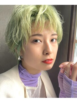 エンクス(enx) マッシュショート×パステルグリーン