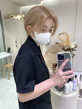 マイル 渋谷(mile) ショート×ホワイトベージュ