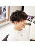 マッシュとパーマ