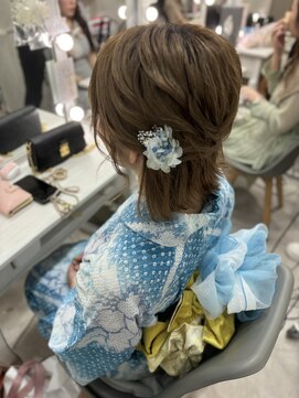 ラモ(RAMO) 浴衣ボブハーフアップ