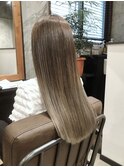 ▼20代ロング バレイヤージュ グラデーション艶カラー