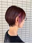 イヤリングカラーショート/インナーカラー/ショートカット