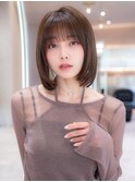 チョコグレージュ/20代30代大人かわいい/ミディアムレイヤー