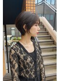 まわりと差がつく小顔ショート×ラベンダーベージュ