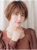 ヘーゼルブラウンフェザーショートマッシュパーマZ浦和20代30代
