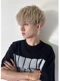韓国マッシュセンターパートツーブロックメンズハイライトウルフ