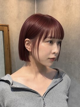 マージュ ギンザ(marju GINZA) ぱつっとボブ/切りっぱなしボブ/ワインレッドカラー