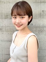 エムクランメイクス 原宿 表参道(m.clan MAKE'S)&nbsp;【松尾】大人かわいい オレンジカラー 耳かけ ショートボブ 前髪