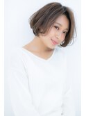 透け感グレージュくせ毛風小顔ＡラインボブX大宮20代30代40代