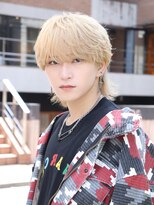 ネイビー(NAVY)&nbsp;ホワイティベージュ 韓流シースルーマッシュウルフ