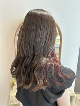 アンド ラ ブランシュ(&.La Blanche) ミディアムヘア/斜めバング/グレージュカラー/シルキーベージュ