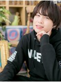 黒髪で好感度UP斜めバングマッシュヘアc5大宮20代30代40代