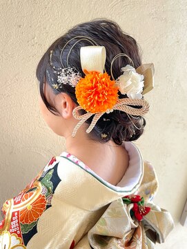 キャパジャストヘアー(CAPA just hair) 和装ヘアアレンジ水引き金箔