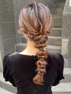 ラミエバイメルト 下北沢(lamie by melt) 花田/ヘアセット/結婚式ヘア/編みおろし/お呼ばれヘア/下北沢