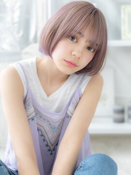 モッズヘア 越谷(mod's hair) 大人ガーリーハイトーンカラー耳かけ小顔ボブc6越谷10代20代30代
