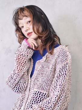 コイ(coii) 顔周りレイヤー/デザインカラー/オレンジカラー/裾カラー