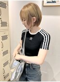 ショートボブ×ブロンド