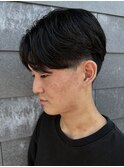 メンズマッシュセンターパートスパイラルパーマニュアンスパーマ