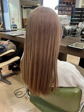 アウラ(AURA) 盛岡ケアブリーチカラーペールピンクベージュショコラブラウン◆