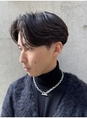 毛流れセンターパートニュアンスパーマ