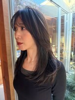 美容室 ビ フェスカ(B FESCA) ミディアムレイヤー/アッシュグレー/2wayバング/30代40代