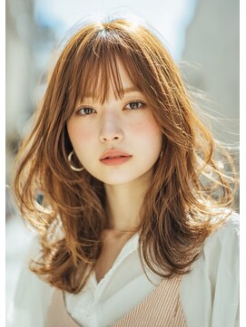 バイエイト(X８) くびれミディアムレイヤー/オレンジブラウン/髪質改善