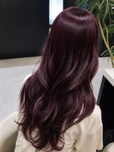 シファー(~Cifer) ブリーチなしダブルカラー×ワインレッド×ハイレイヤースタイル