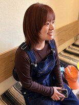 ヒントステーション(HINTSTATION)&nbsp;〈浅草美容室〉ピンクブラウン×ボブレイヤー