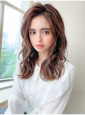 アフロートeri大人可愛い似合わせ小顔パーマセミロングレイヤー