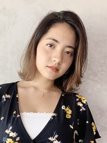 アイティー バイ アルバム 浦和店(IT by ALBUM) コントラストボブ_オリーブカラーハイライトカラー_46512