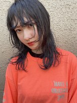 クオン 今泉(quon)&nbsp;【quon】ウルフカットネイビーブルー　-天神 今泉 薬院-