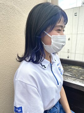 ヘブンリー(heavenly) #シルバーブルー #インナーカラー #ディープブルー #ロブ