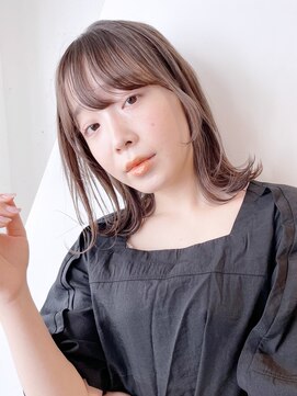 アイティーバイアルバム 藤沢店(IT by ALBUM) エアリーロブ_カーキグレージュフェザーバング_8745