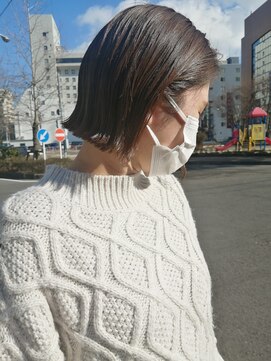 ブルー(BLUE) #BLUE 前髪無しのミニボブ